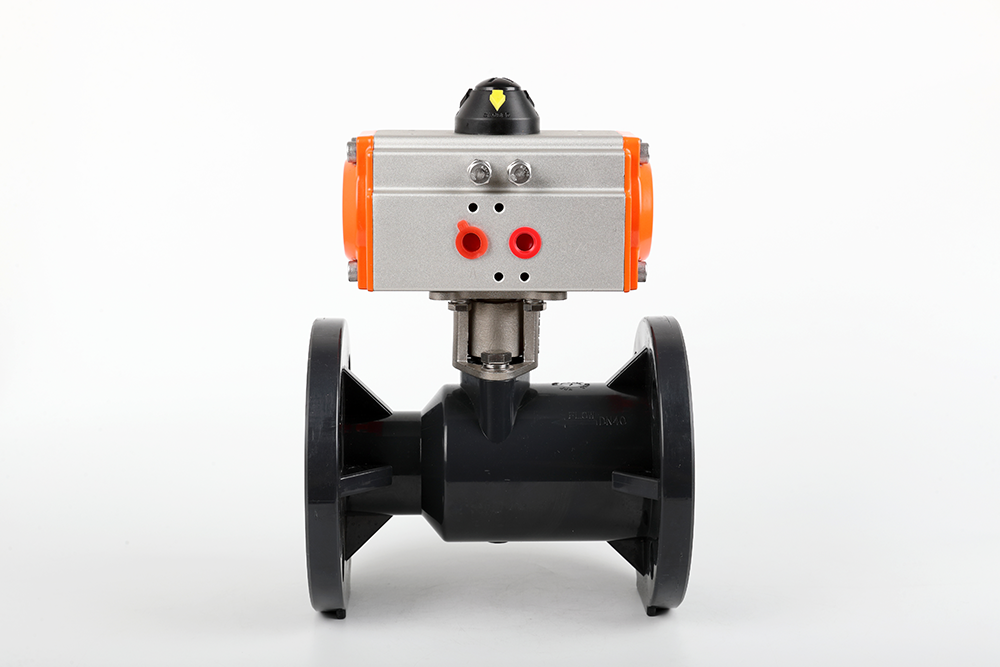 新竹镇气动法兰一体球阀